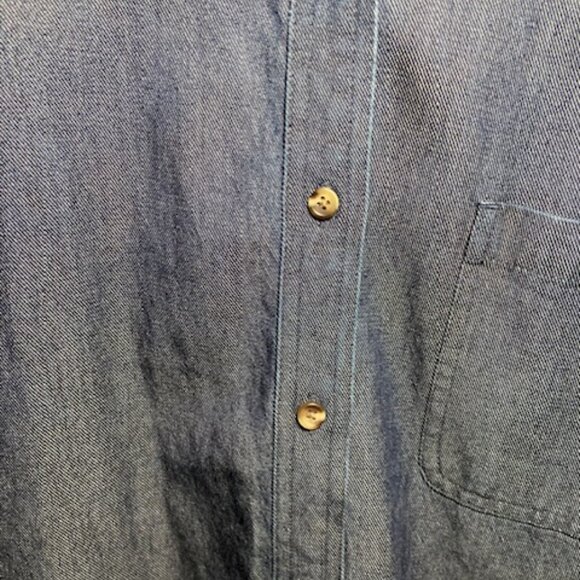 LL Bean Women Plus Gorpcore Tencel Blend Denim Button Down Cowgirl Shirt Size 2X - Picture 3 of 7